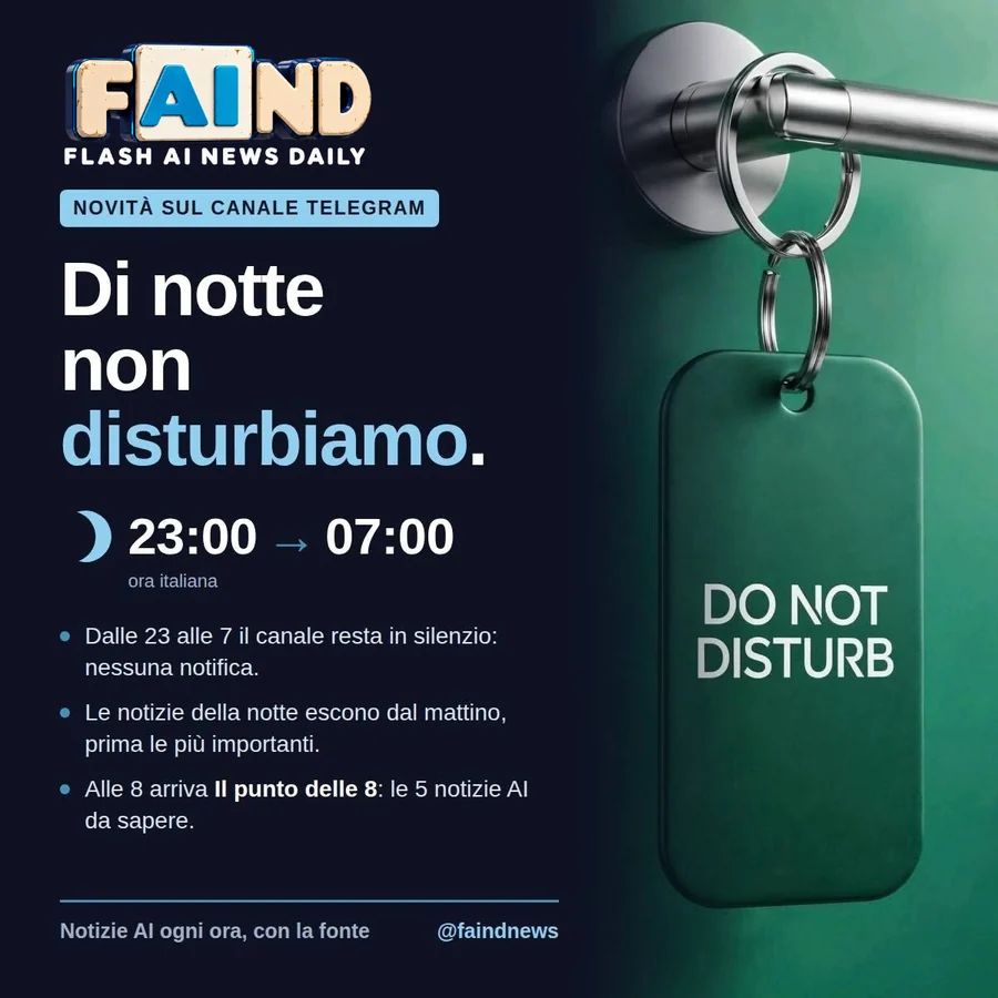 Canale Telegram FAIND: di notte non disturbiamo, silenzio dalle 23 alle 7